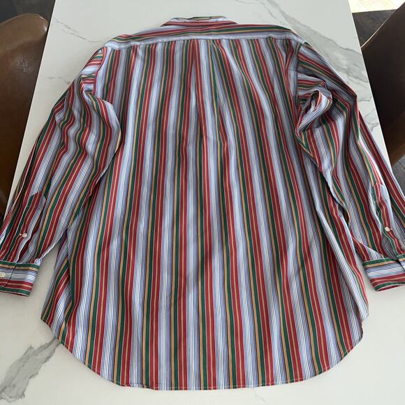 Ralph Lauren Mens Size Large Long Sleeve Button Up Striped Cotton Shirt Blake - Picture 8 of 10